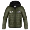 Olive Puffer Hooded Jacket Front