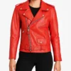 Peckers 1967 Red Leather Biker Jacket