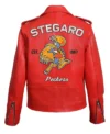 Peckers 1967 Red Leather Biker Jacket Back