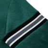 Quarlen Green Velvet Zipper Bomber Jacket Closer