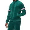 Quarlen Green Velvet Zipper Bomber Jacket Side Look