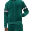 Quarlen Green Velvet Zipper Bomber Jacket on Sale