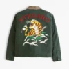 Ragnar Vintage Tiger Bomber Green Jacket Back