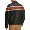 Raverno Black Leather with Tan and Red Striped Jacket Back Look
