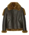 Rovark Vintage Dark Brown Shearling Lined Leather Jacket