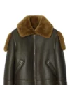 Rovark Vintage Dark Brown Shearling Lined Leather Jacket Front