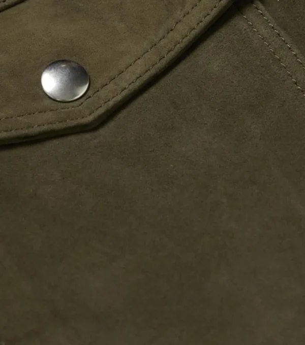 Ryker Vintage Leather Trucker Jacket Closer