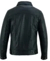 Steele Blackout Leather Trucker Jacket Back