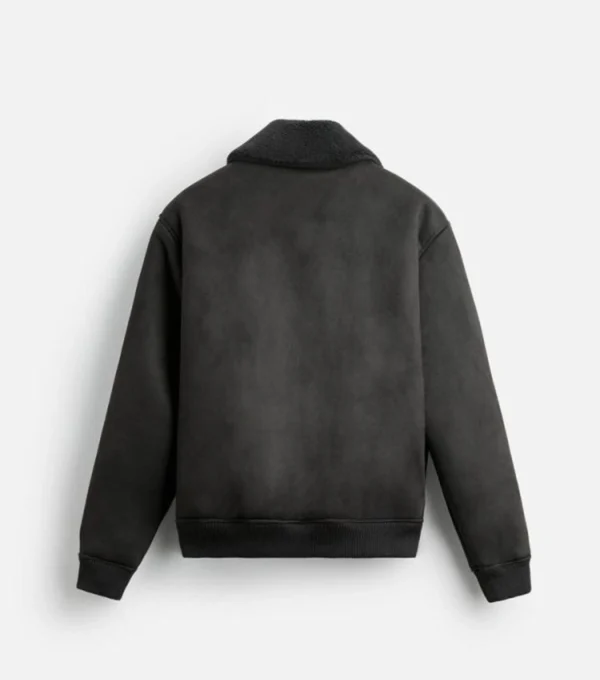 Tobias Black Suede Jacket Back