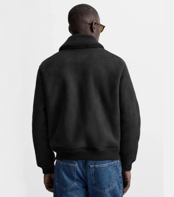 Tobias Black Suede Jacket Back Look