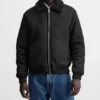 Tobias Black Suede Jacket Front
