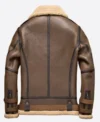 Torvak Vintage Brown Shearling Lined Belted Leather Jacket Back