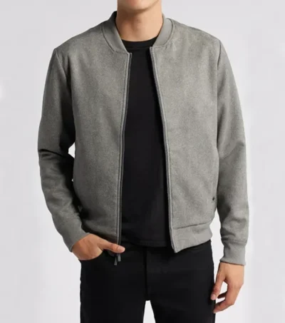 Trevano Grey Wool Varsity Jacket