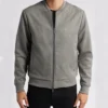 Trevano Grey Wool Varsity Jacket on Sale