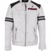 White Dragon Warrior Leather Jacket