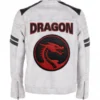 White Dragon Warrior Leather Jacket Back