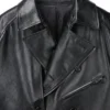 Zayker Double Breasted Long Leather Trench Coat Front