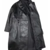 Zayker Double Breasted Long Leather Trench Coat Inner