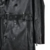 Zayker Double Breasted Long Leather Trench Coat on Sale
