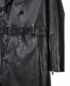 Zayker Double Breasted Long Leather Trench Coat on Sale