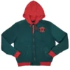 Zephron Green Miles Morales Polyester with Red Hoodie Jacket Front