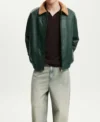 Zyphros Green Bomber with Brown Fur Collar Jacket