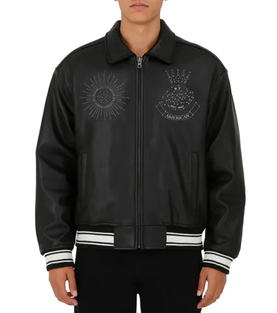 American Legend Light Rays Top-grain Leather Jacket Front