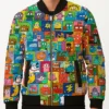 Animated Vibes Bomber Jacket Front