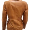 Ava Tan Leather Blazer Back