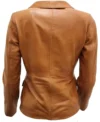 Ava Tan Leather Blazer Back