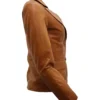 Ava Tan Leather Blazer Side Look