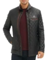 Briggs Mens Quilted Leather Jacket Front Look
