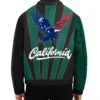 California Leather Bomber Jacket Back Look