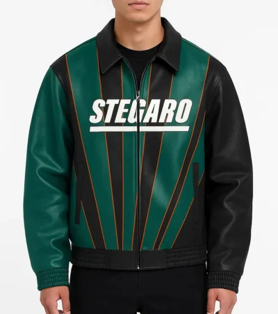 California Leather Bomber Jacket Front