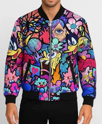 Cartoon Craze Bomber Jacket Front