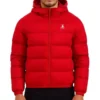 Caspian Red Down Puffer Jacket Fronts