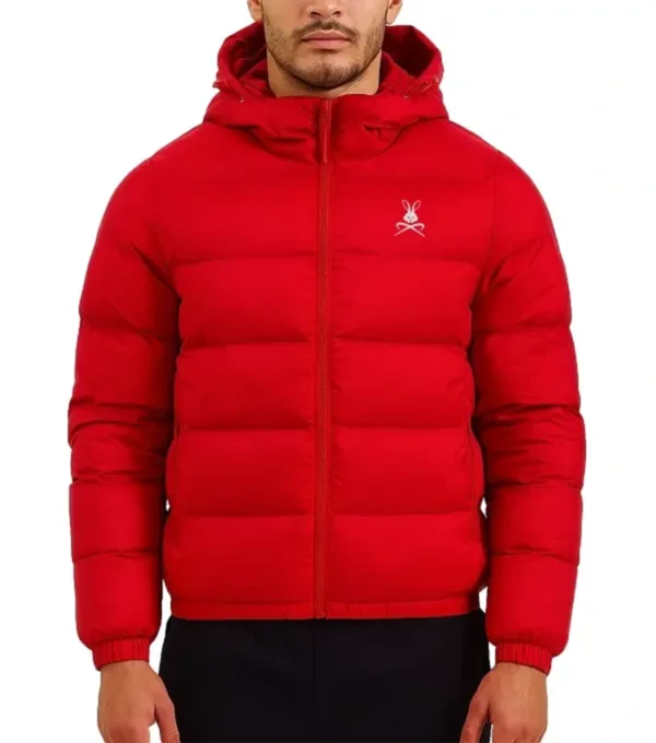 Caspian Red Down Puffer Jacket Fronts