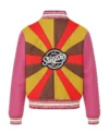 Daisy Retro Colorblock Bomber Jacket Back