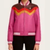 Daisy Retro Colorblock Bomber Jacket Front