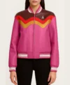 Daisy Retro Colorblock Bomber Jacket Front