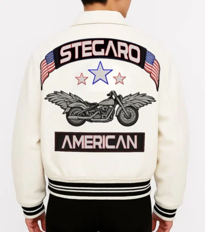 Eagle Wings Harley Engine Biker Jacket Back Look