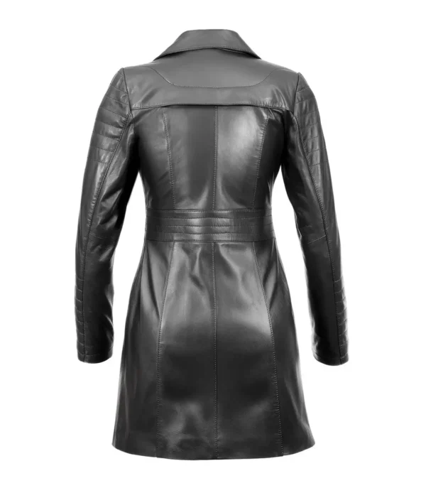 Elena Leather Coats for Women Back