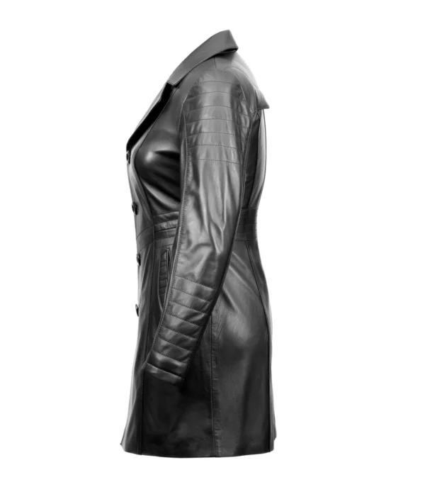 Elena Leather Coats for Women Side Look