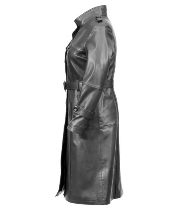 Emily Leather Coat for Women Sides Looks