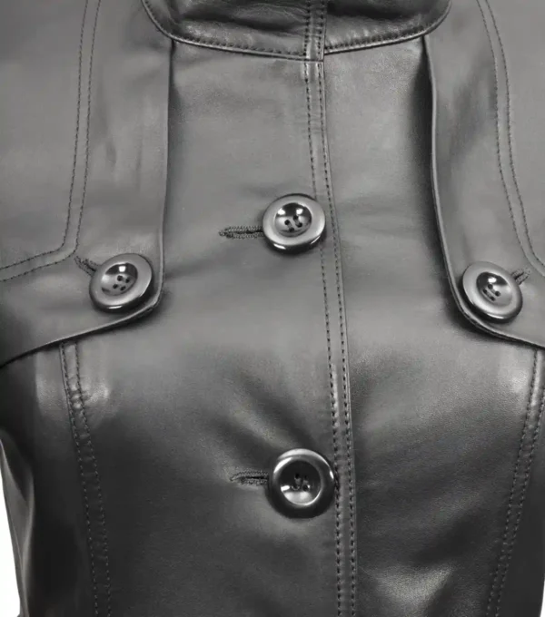 Emily Leather Coat for Womens