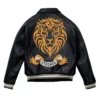 Gold Lion Leather Jacket Back