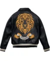 Gold Lion Leather Jacket Back