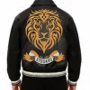 Gold Lion Leather Jacket Back Look