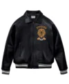Gold Lion Leather Jacket Front