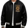 Gold Lion Leather Jacket Front Look
